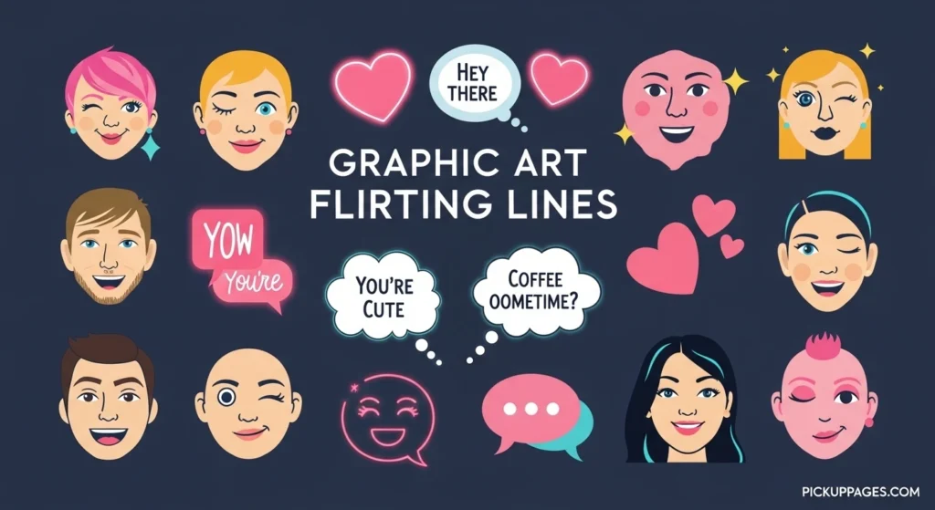 Graphic Art Flirting Lines