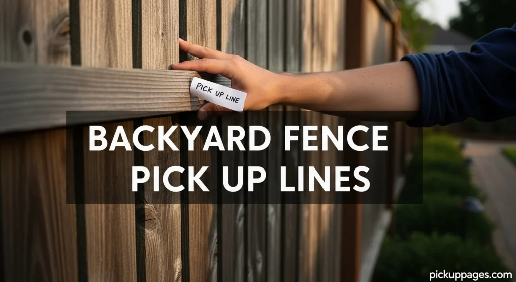 Backyard Fence Pick Up Lines