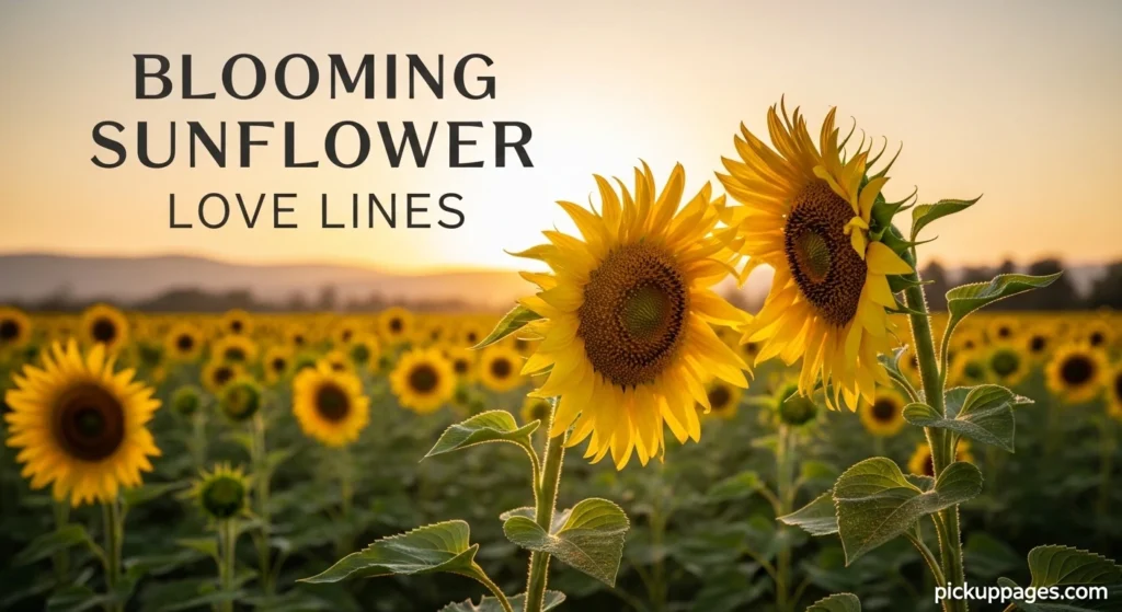 Blooming Sunflower Love Lines