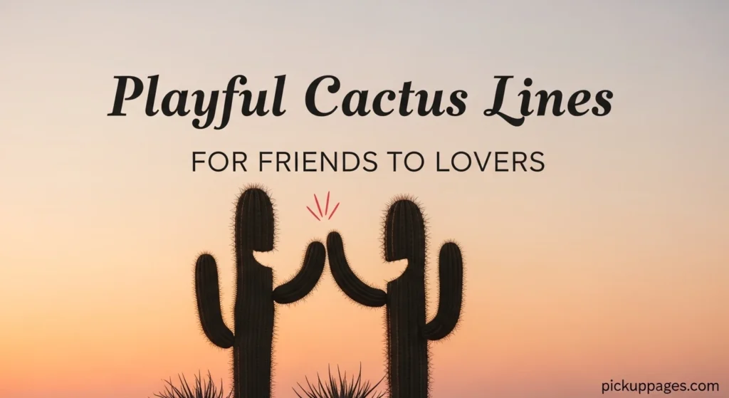 Playful Cactus Lines For Friends To Lovers