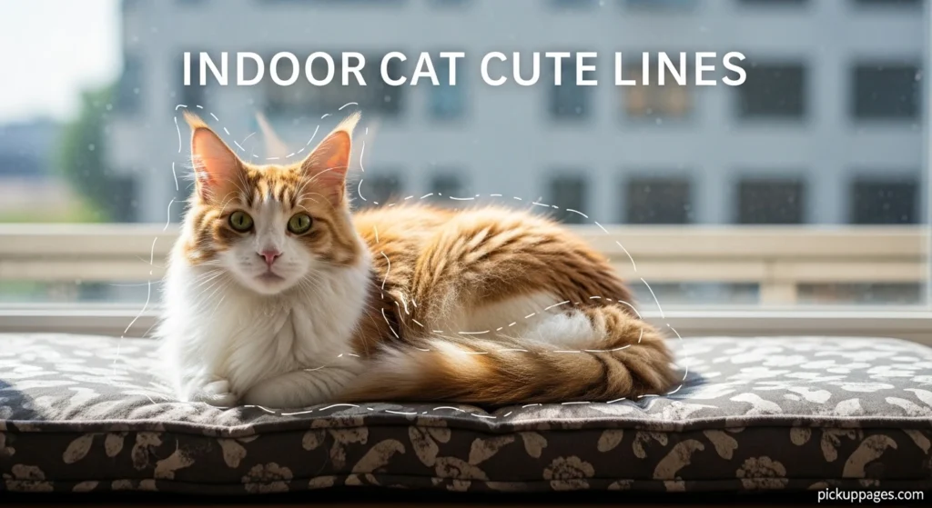 Indoor Cat Cute Lines
