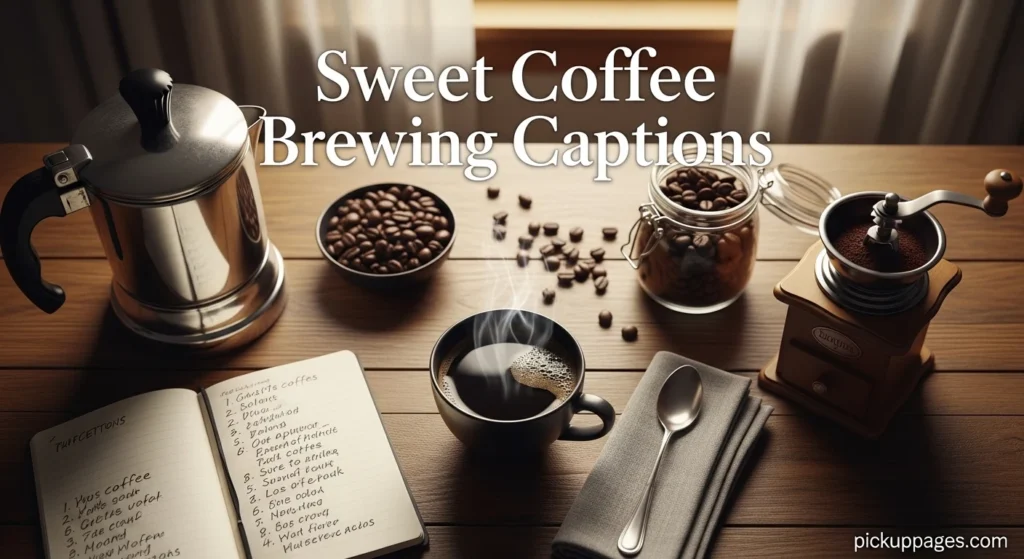 Sweet Coffee Brewing Captions