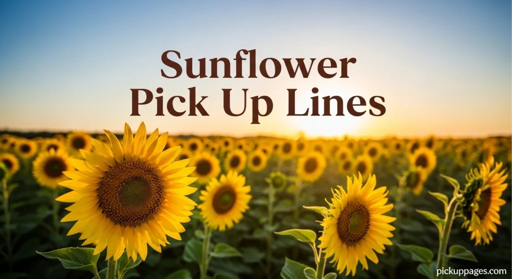 Sunflower Pick Up Lines
