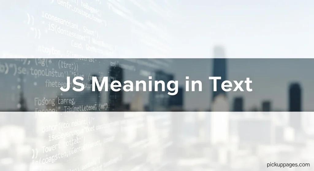 JS Meaning in Text